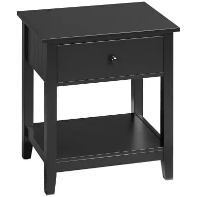 Side Table with Storage Drawer and Shelf for Bedroom, Office, or Living Room