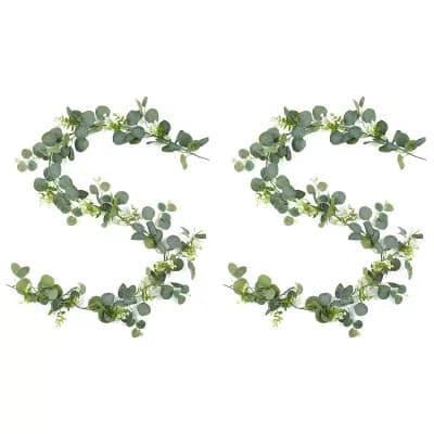 Artificial Eucalyptus Garland, Faux Greenery Vine ,Wedding Arch,Table Runner Mantle Home Decor 5.9ft