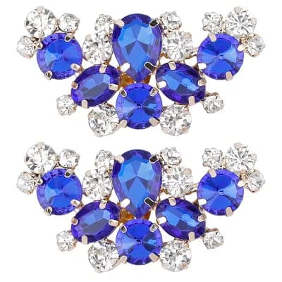 2 pc Women's Rhinestone Flower Shoe Clips Fashion Crystal Shoes Buckles Decoration for Party