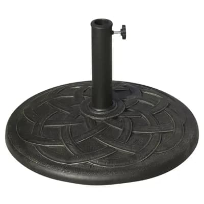 Outdoor Umbrella Base for 1.5 in and 1.89 in Poles Resin Steel Stand - Bronze, Black