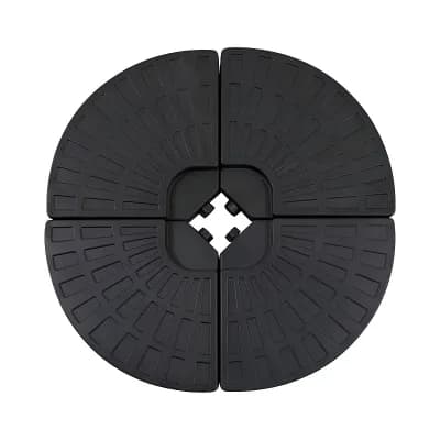Fillable Outdoor Umbrella Bases with UV Protection for Garden, Deck, or Patio Use - Black
