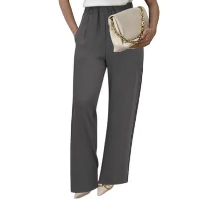 Womens Business Casual Flowy Work Palazzo High Waisted Wide Leg Slacks Trousers