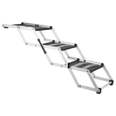 Heavy Duty Foldable 3 Step Pet Stairs, Lightweight Aluminum, Portable Pet Steps