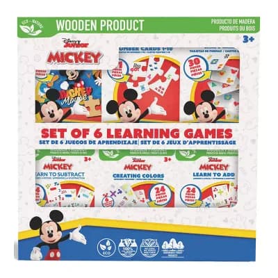 Disney's Mickey 6 pc Learning Games Wooden Puzzles & Flashcards Set