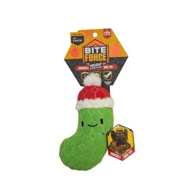 Bite Force Holiday Pickle Durable Plush Dog Toy