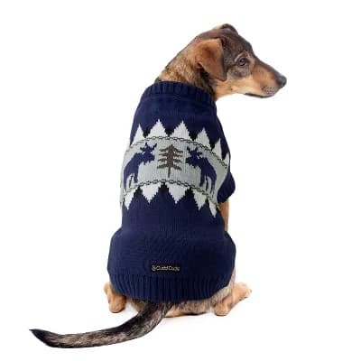 Cuddl Duds Moose Pattern Pet Sweater