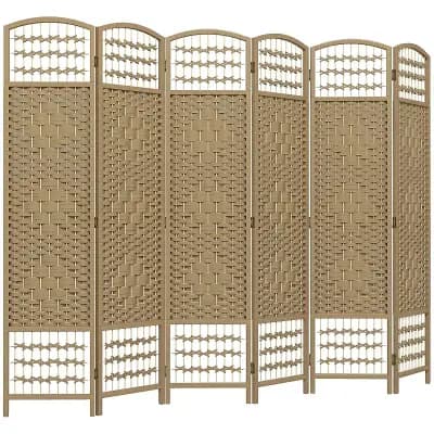 Folding Room Divider Screen 6 Panel Privacy Partition for Bedroom Living Room Dorm