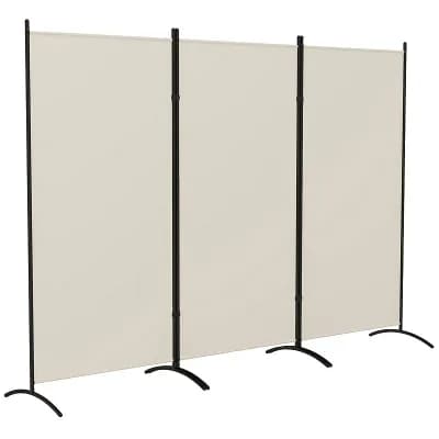 3-Panel Folding Room Divider Screen with Adjustable Hinges for Bedroom or Office