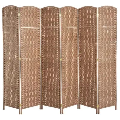 6 Panel Folding Room Divider Screen for Studio Apartment Dorm Home Office