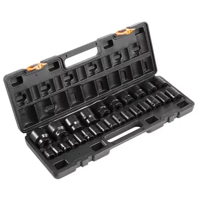 26 pc Drive Metric Impact Socket Set 1036 mm with Storage Case