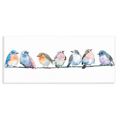 Stupell Home Decor Perching Pastel Birds Plaque Wall Art