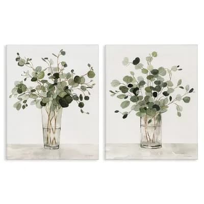 Stupell Home Decor Eucalyptus Herb Vases 2 pc Canvas Wall Art Set