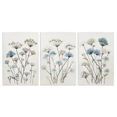 Stupell Home Decor Neutral & Blue Floral 3 pc Canvas Wall Art Set
