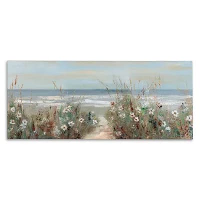 Stupell Home Decor Wildflower Coastline Beach Path Canvas Wall Art
