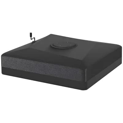 Outdoor Umbrella Base with Crank Handle Wheels and Adjustable Leveling Feet