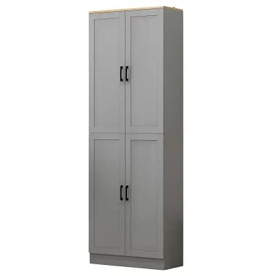 Narrow Tall Storage Pantry Cabinet with Adjustable Shelves and Enclosed Doors
