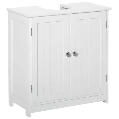 Under Sink Bathroom Storage Cabinet with U-Shaped Cut-Out Shelf