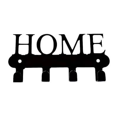 Wall-Mounted Metal Key Holder 4 Hooks Entryway Key and Hat Organizer