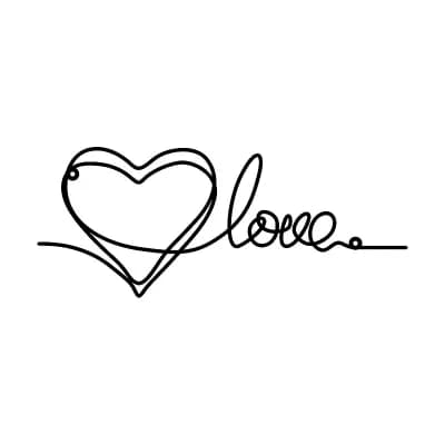 Love Heart Metal Wall Decor Minimalist Line Art for Bedroom or Entryway Wall