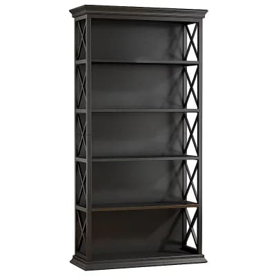 Industrial X-Pattern Bookcase with 5 Shelves for Books, Decor, and Plants
