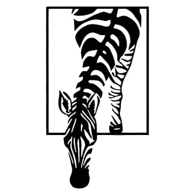 Unique Minimalist Zebra Metal Wall Art for Home Office, Living Room, or Bedroom Accent