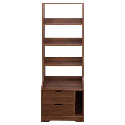 Vertical Storage Nightstand with 4 Open Shelves and Closed Cabinet for Bedroom