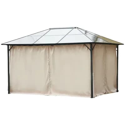 Replacement Gazebo Curtains for Outdoor Tent with Zippers and Polyester Fabric