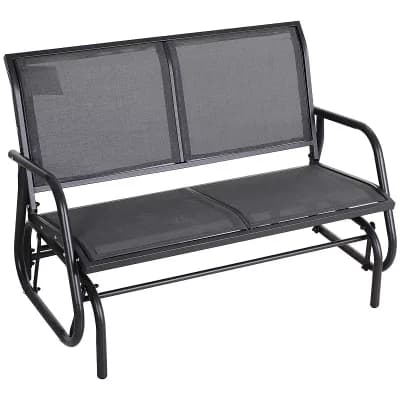 2 person Glider Chair for Patio with Wide Seat and Steel Frame