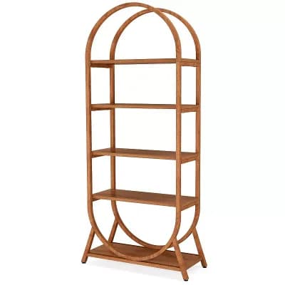 5-Shelf Arched Bookcase with Shelves for Books, Decor, and Plants