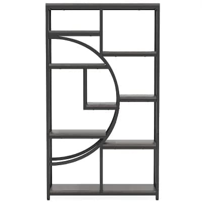Geometric Etagere Bookcase with 9 Open Shelves for Living Room or Office