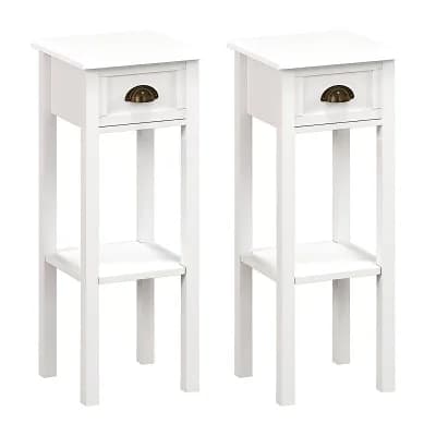 Slim Storage Console with Drawer and Shelf for Entryway or Living Room