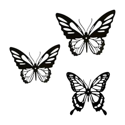 Wall Decor Set 3 pc Dragonfly Hummingbird Butterfly for Outdoor Indoor Spaces