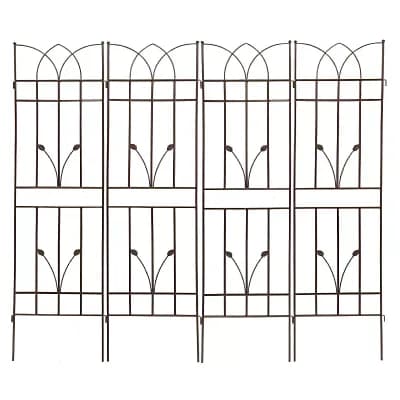 4 pc Metal Garden Trellis Set for Climbing Vines Flowers and Vegetables