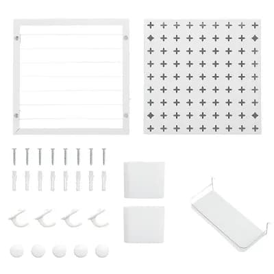 2 Panel Wall Pegboard Organizer with Hooks, Magnets and Storage Bins