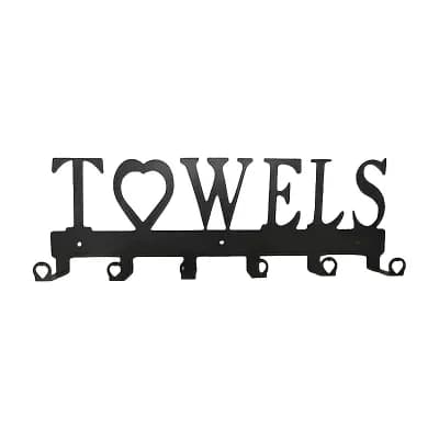 6-Hook Wall Towel Rack Metal Bathroom Laundry Room Hooks for Towels and Robes