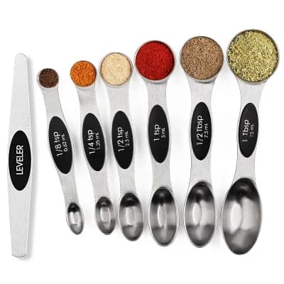 Magnetic stainless steel measuring spoon set, stackable