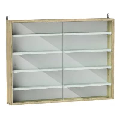 Wall-Mount Display Shelf with Adjustable Glass Doors for Home Décor