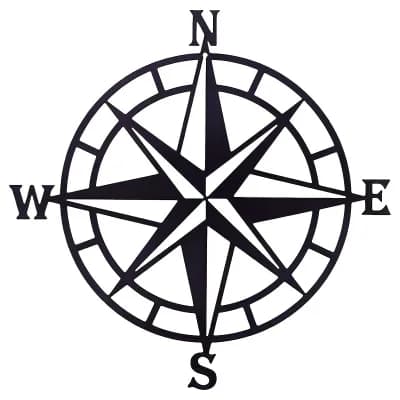 Ocean-Inspired Nautical Compass Metal Wall Art for Entryway, Home, or Office Accent