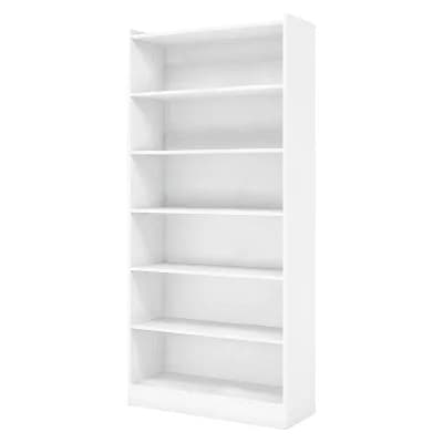 Free-Standing 7 tier Bookshelf with Closed Backboard and Anti-Dumping Kit