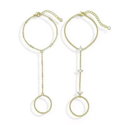 2 pc Ring Hand Chain Bracelet