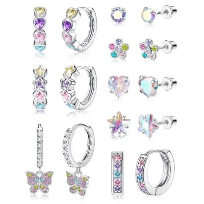 Stud and Hoop Earrings Set
