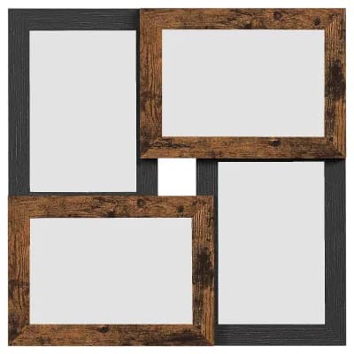 4-Opening Collage Picture Frame, MDF Display with Glass Panel, for Home or Office