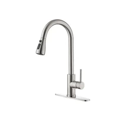 Single-Handle Pull-Down Kitchen Faucet with Temperature Control and Spray Options