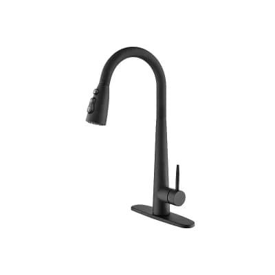 Single-Handle Stainless Steel Kitchen Faucet with Pull-Out Hose for DIY Install