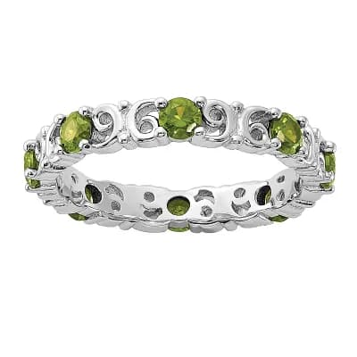 Stacks & Stones Sterling Silver Stackable Round Gemstone Ring