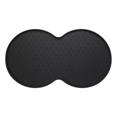 1 pc Dog Food Mat Pet Feeding Mat Non-Slip Double Circle Style Waterproof