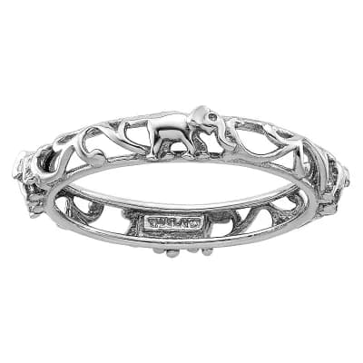 Stacks & Stones Sterling Silver Stackable Elephant Ring