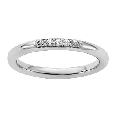 Stacks & Stones Sterling Silver Cubic Zirconia Stackable Ring