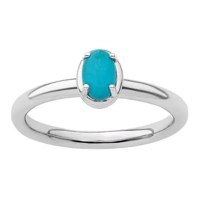 Stacks & Stones Sterling Silver Stackable Turquoise Cabochon Ring
