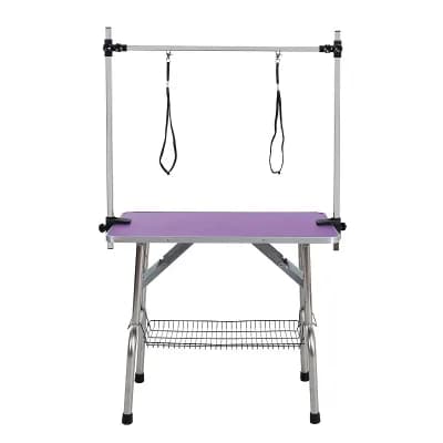IFMALL Professional Folding Pet Grooming Table with Adjustable Arm and Storage
